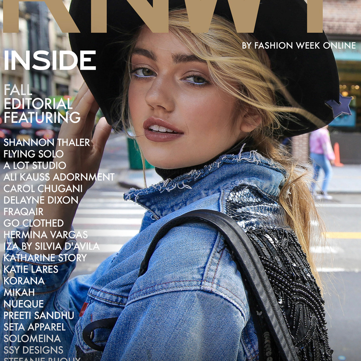 Mikah on the cover of RNWY Fashion Week Online November issue