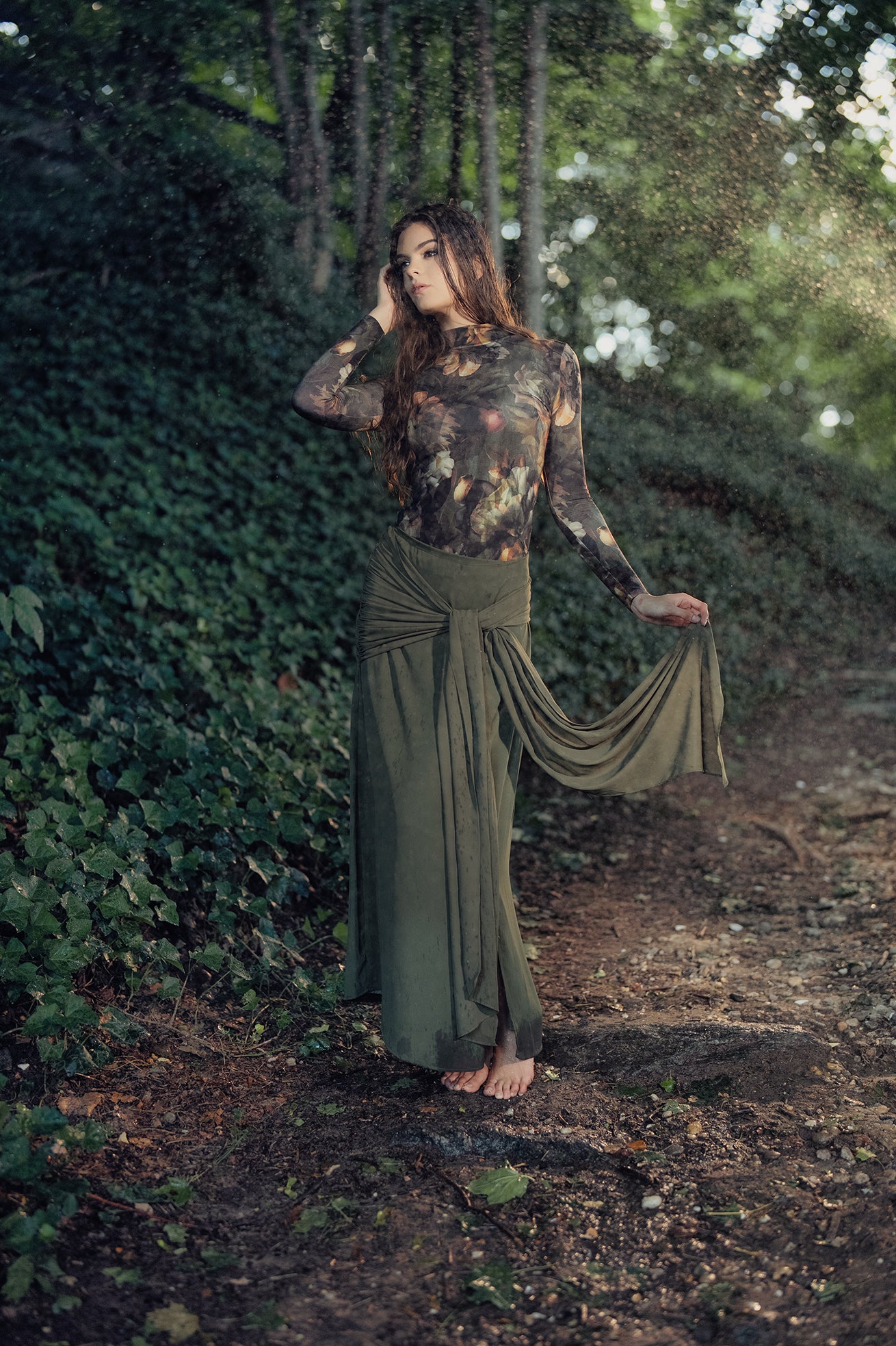 The Windsor Wrap Skirt in Olive