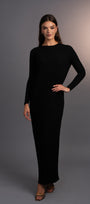 Adelyn Black Ribbed Maxi