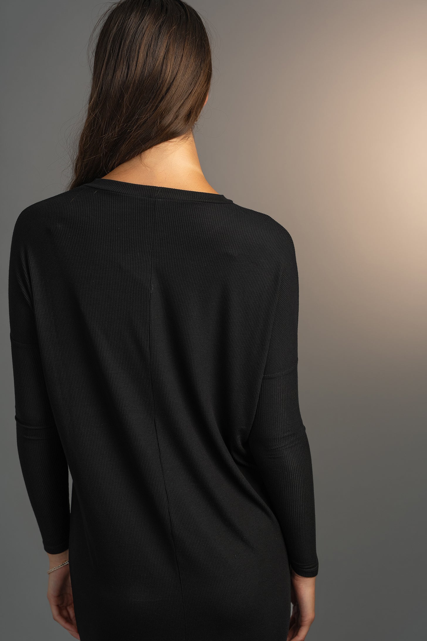Adelyn Black Ribbed Maxi