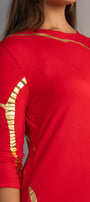 Hikari Red Rocco And Gold Foil Kintsugi Dress *Holiday Edition*