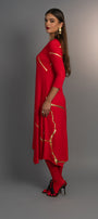Hikari Red Rocco And Gold Foil Kintsugi Dress *Holiday Edition*