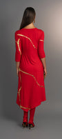 Hikari Red Rocco And Gold Foil Kintsugi Dress *Holiday Edition*