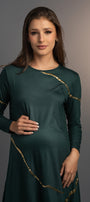 Hikari Pine Green Gold Foil Kintsugi Dress *Holiday Edition* ( PRE ORDER)