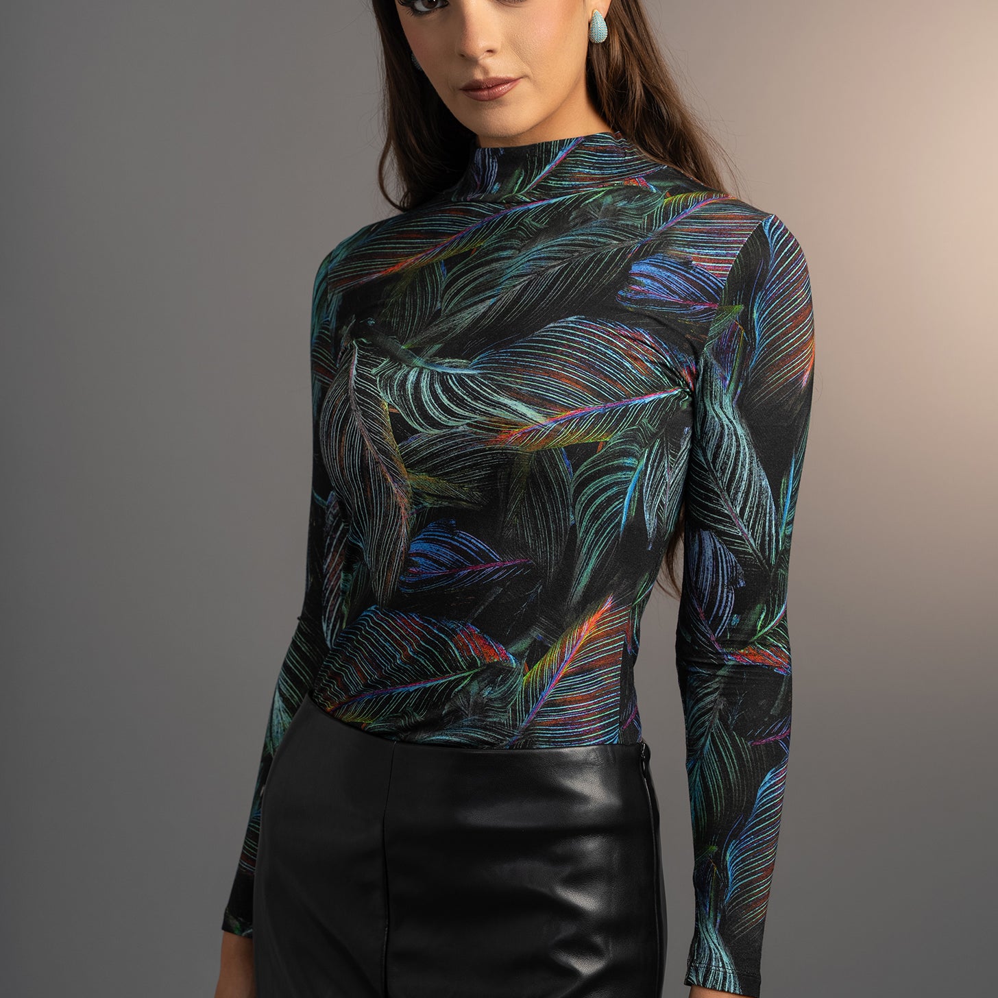Neon Jungle Mock Neck