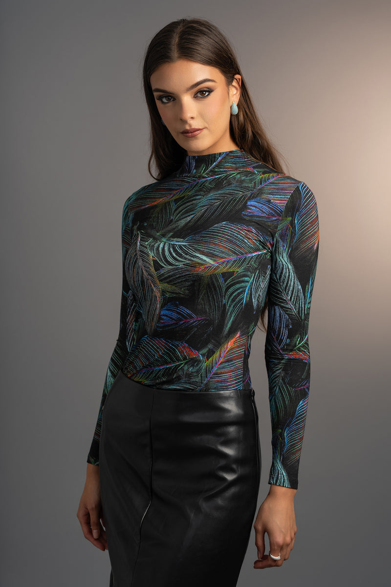 Neon Jungle Mock Neck