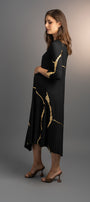 Hikari Black/Gold Foil Kintsugi Dress (Pre order)
