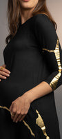 Hikari Black/Gold Foil Kintsugi Dress (Pre order)