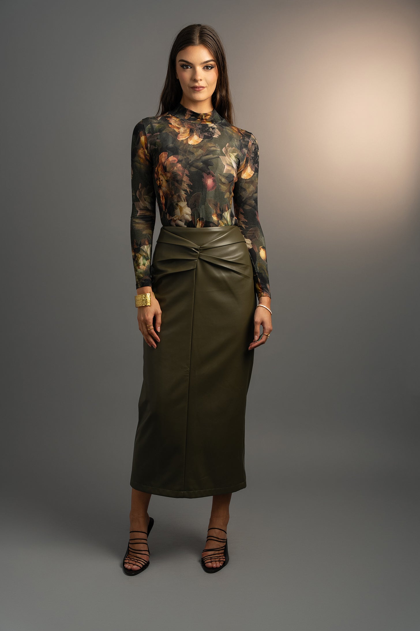 Midnight Blooms Mock Neck