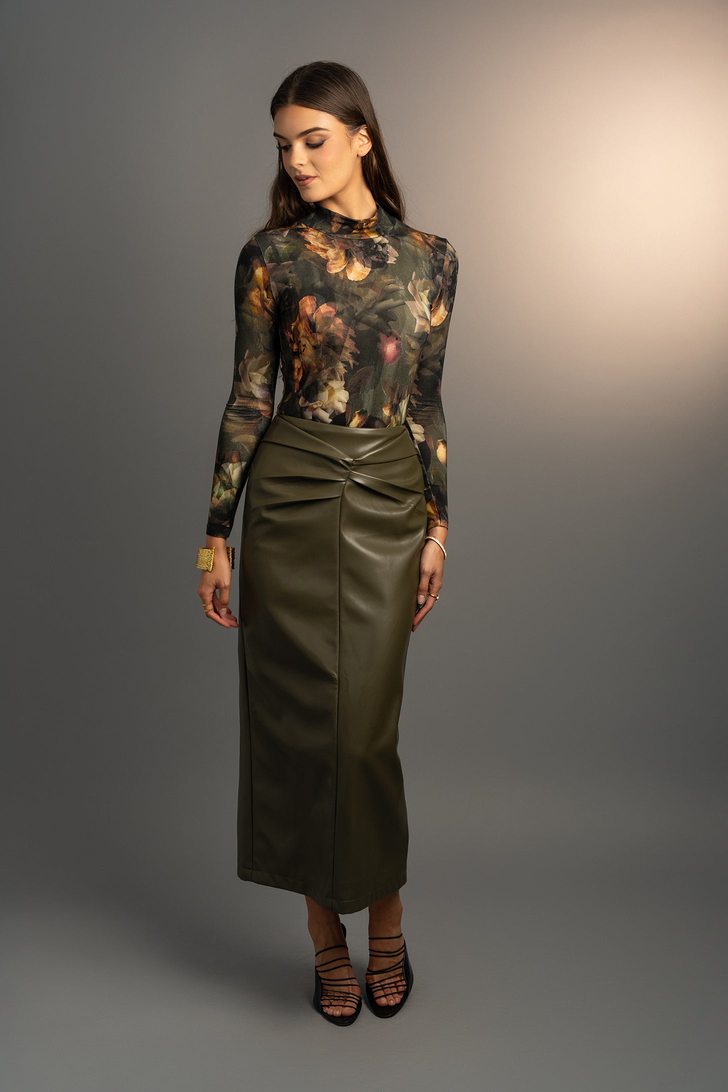 Midnight Blooms Mock Neck