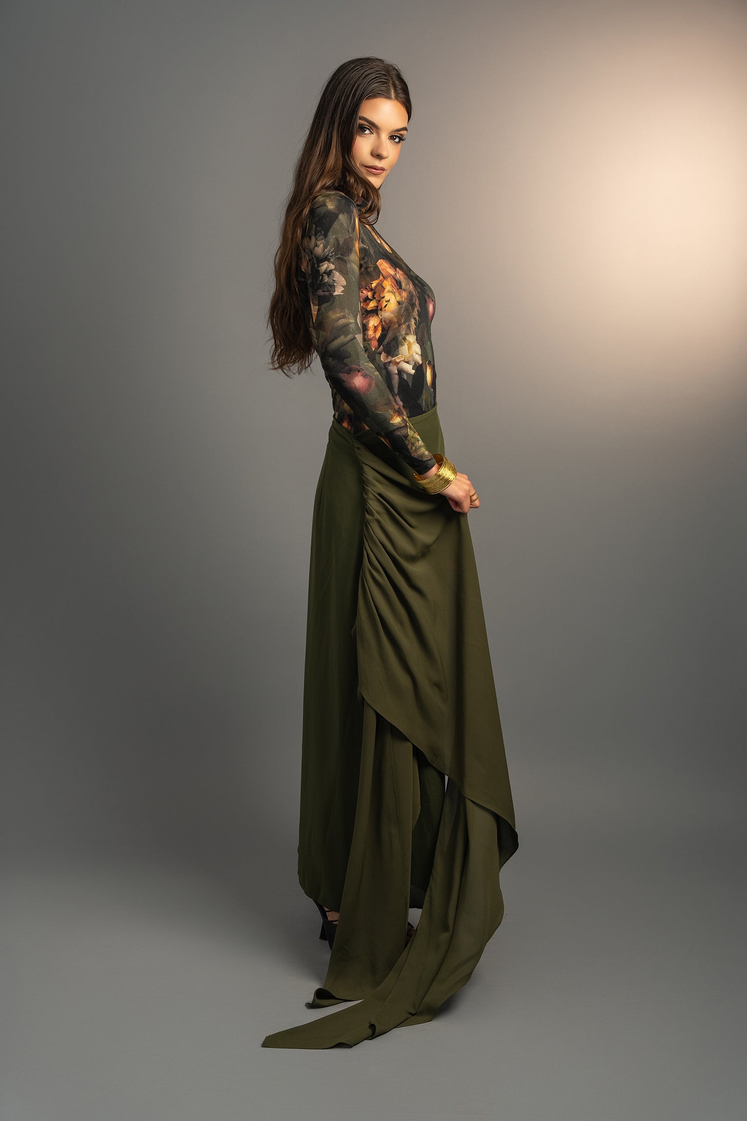 The Windsor Wrap Skirt in Olive