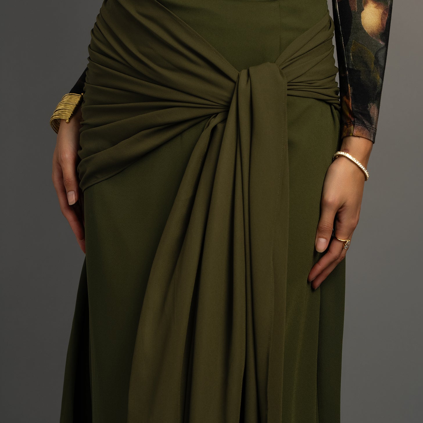 The Windsor Wrap Skirt in Olive