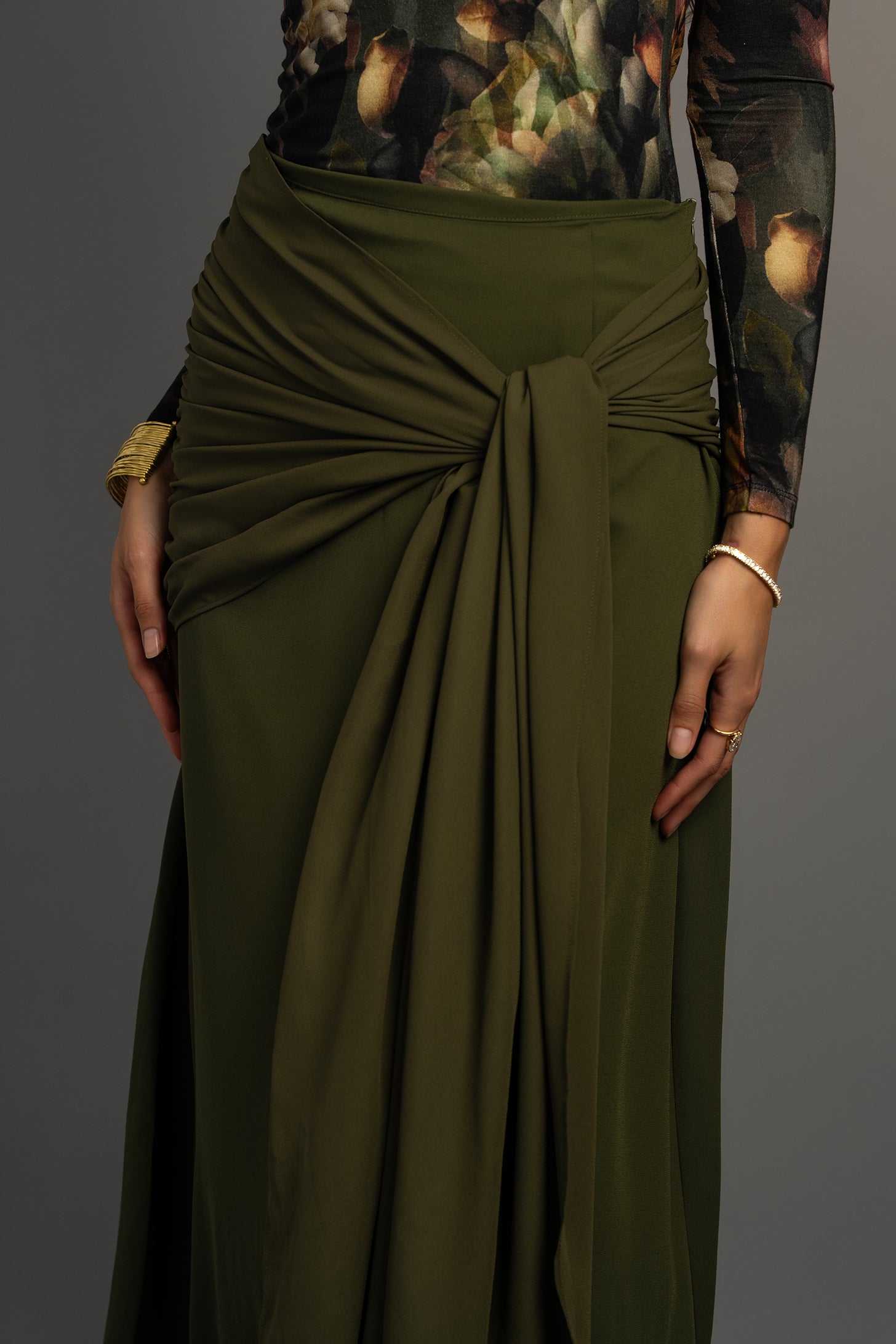 The Windsor Wrap Skirt in Olive