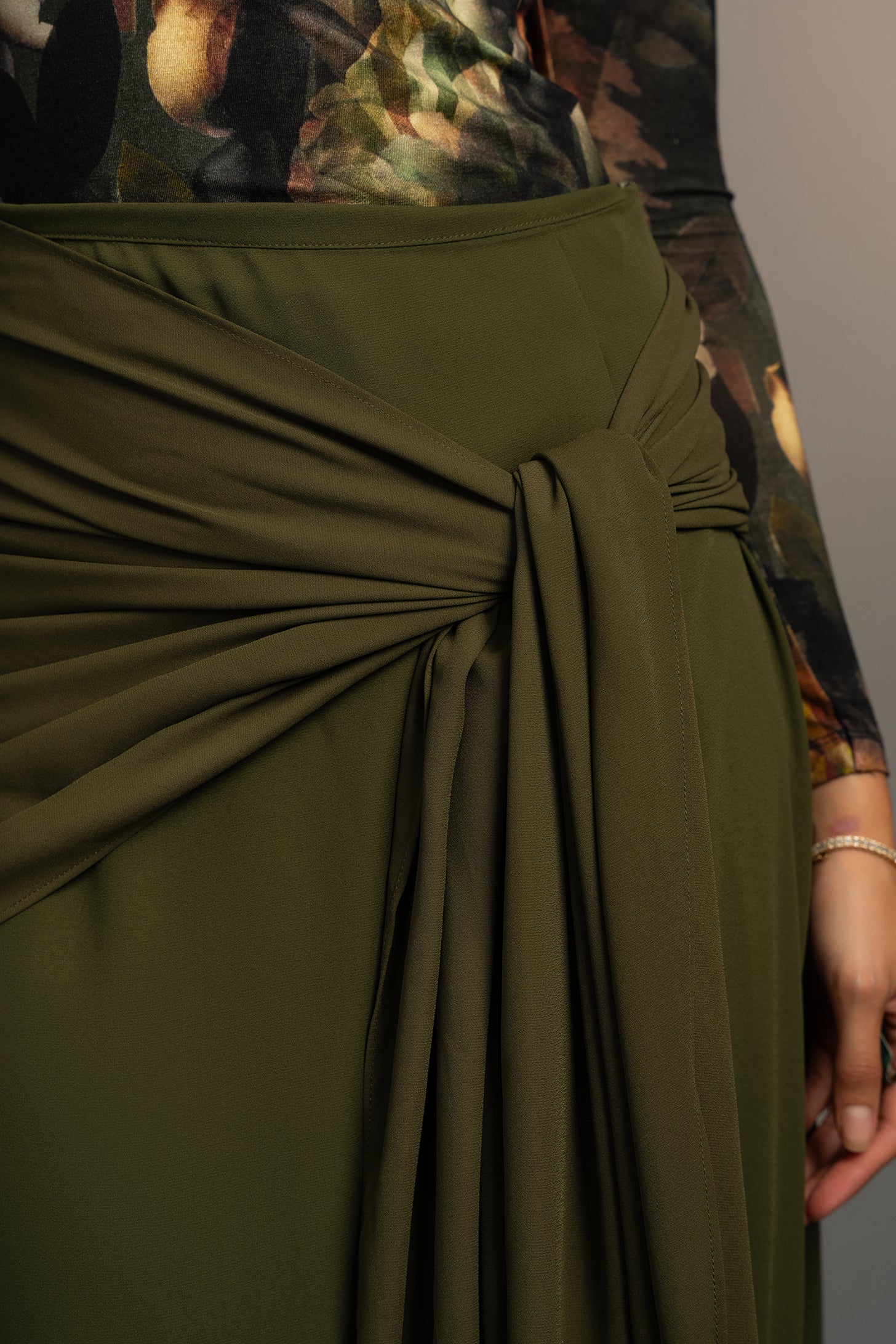 The Windsor Wrap Skirt in Olive
