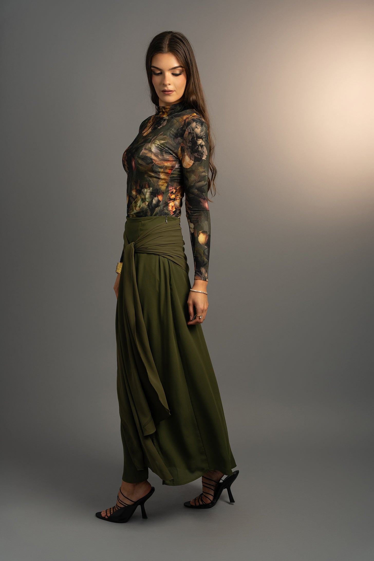 The Windsor Wrap Skirt in Olive