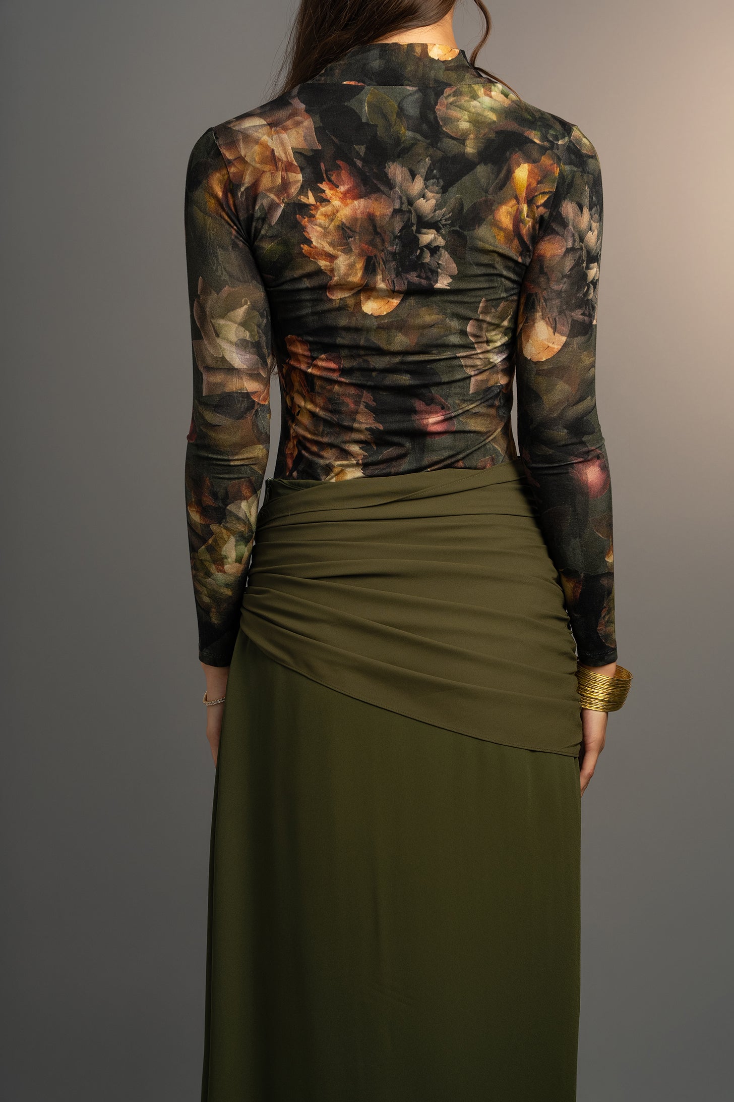 Midnight Blooms Mock Neck