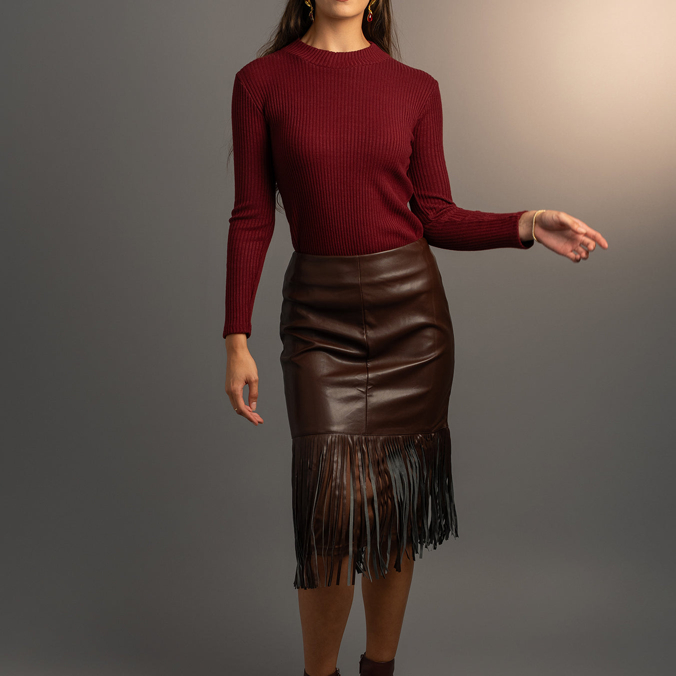 Brownstone Belle Fringe Skirt