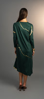 Hikari Pine Green Gold Foil Kintsugi Dress *Holiday Edition* ( PRE ORDER)