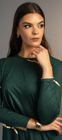 Hikari Pine Green Gold Foil Kintsugi Dress *Holiday Edition* ( PRE ORDER)