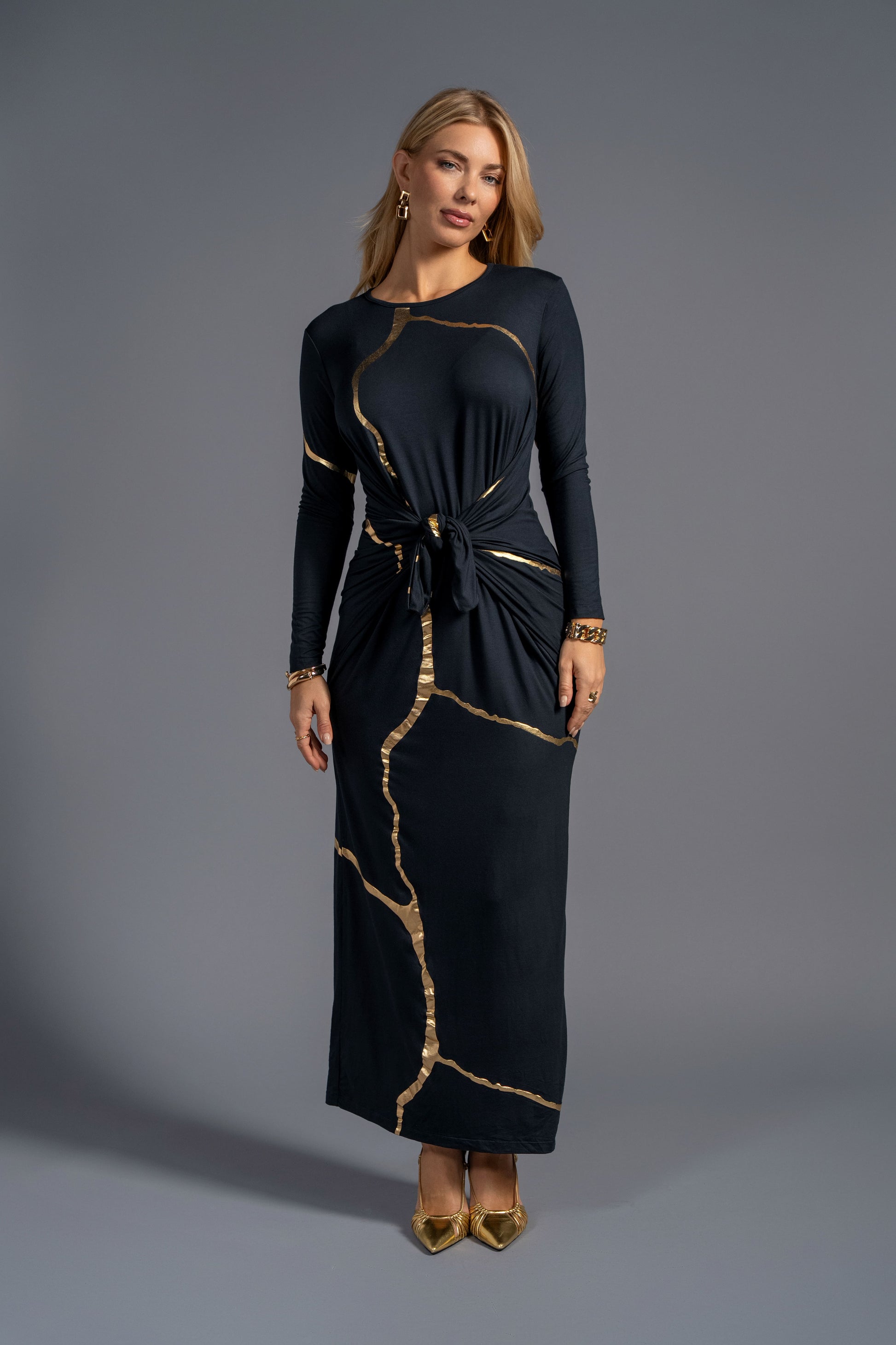 Charcoal Indigo Kintsugi 3 Way Maxi