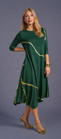 Hikari Pine Green And Gold Foil Kintsugi Dress *Limited Edition*