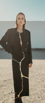 Black & Gold Kintsugi Sleeveless 3-Way Maxi