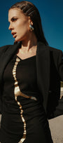 Black & Gold Kintsugi Sleeveless 3-Way Maxi