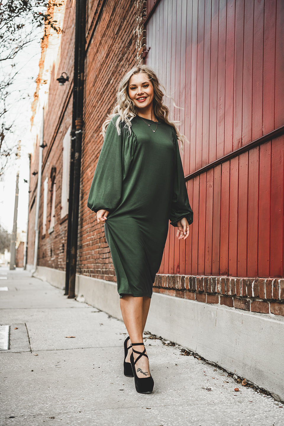 Emica Dress (Viscose) Pine Green