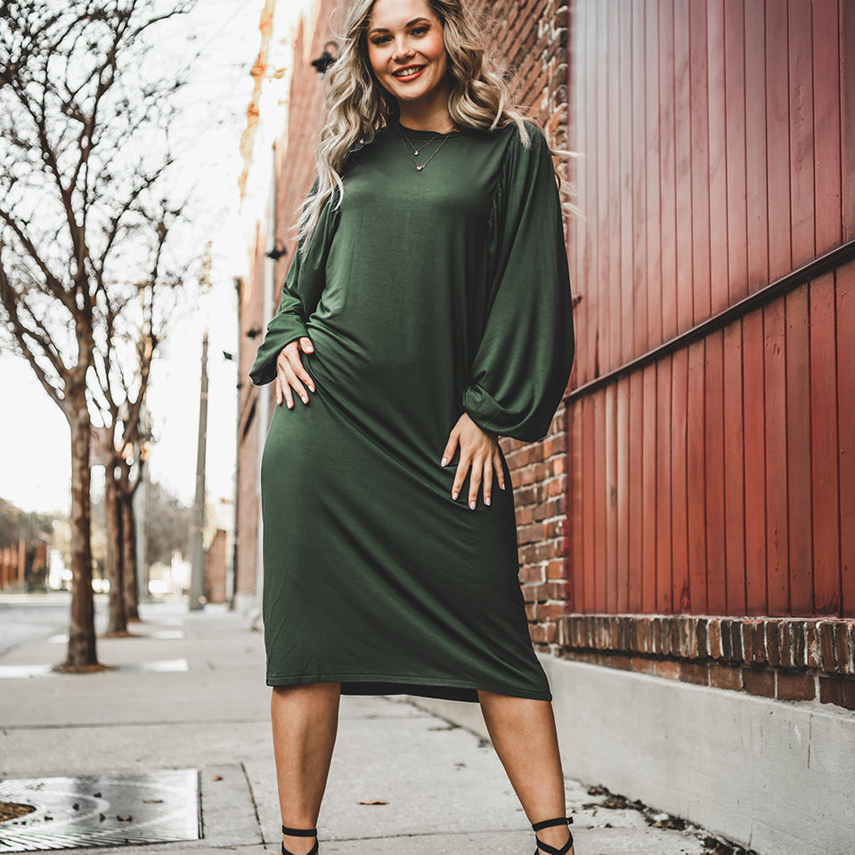 Emica Dress (Viscose) Pine Green