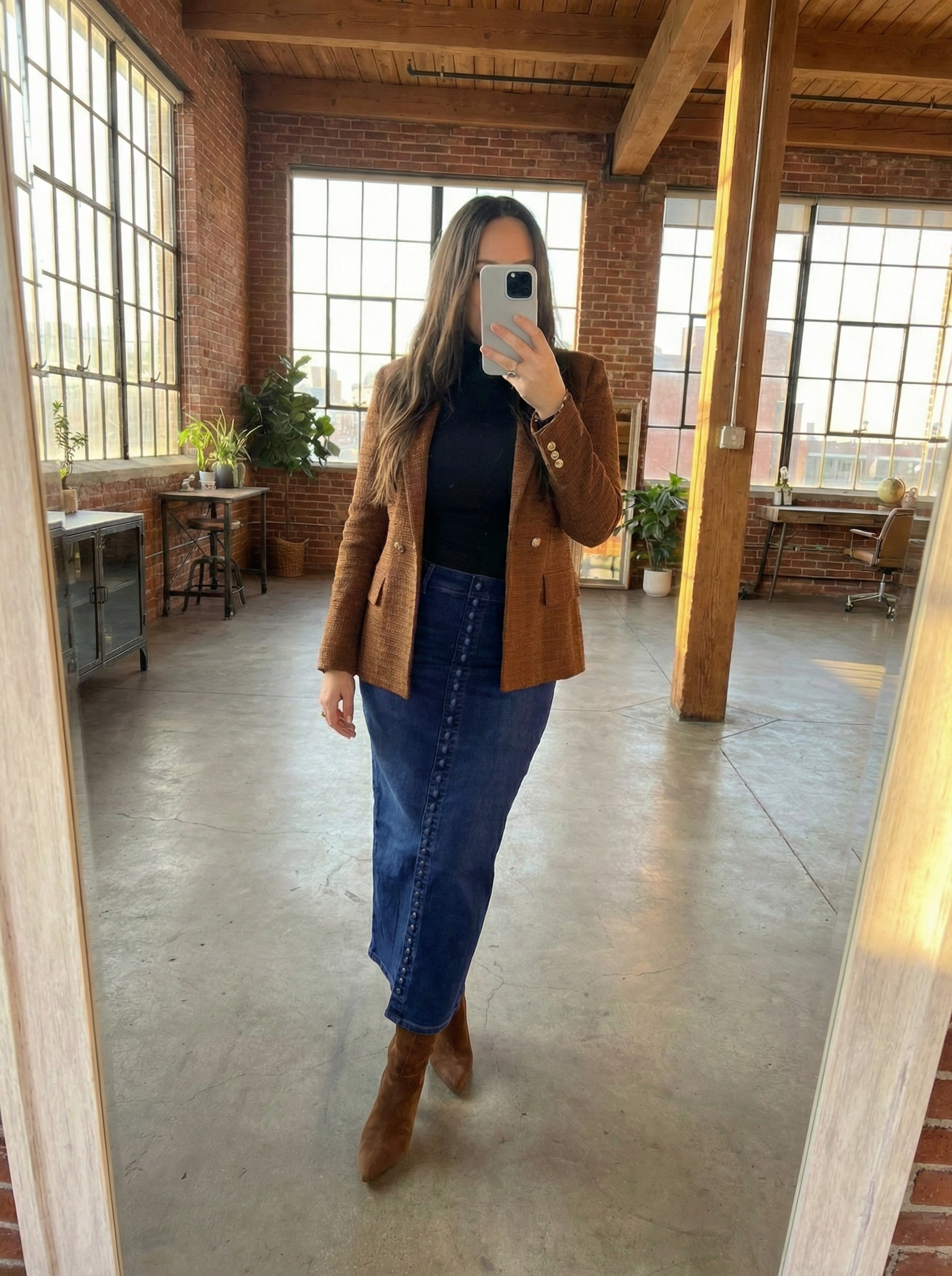 Sweeney Blue Stretch Denim Skirt