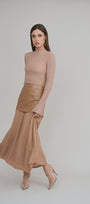 Rebel Romance 50/50 Leather Skirt Caramel