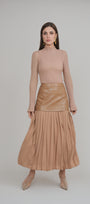 Rebel Romance 50/50 Leather Skirt Caramel