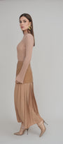 Rebel Romance 50/50 Leather Skirt Caramel
