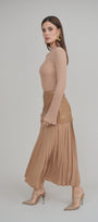 Rebel Romance 50/50 Leather Skirt Caramel
