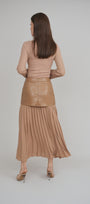 Rebel Romance 50/50 Leather Skirt Caramel