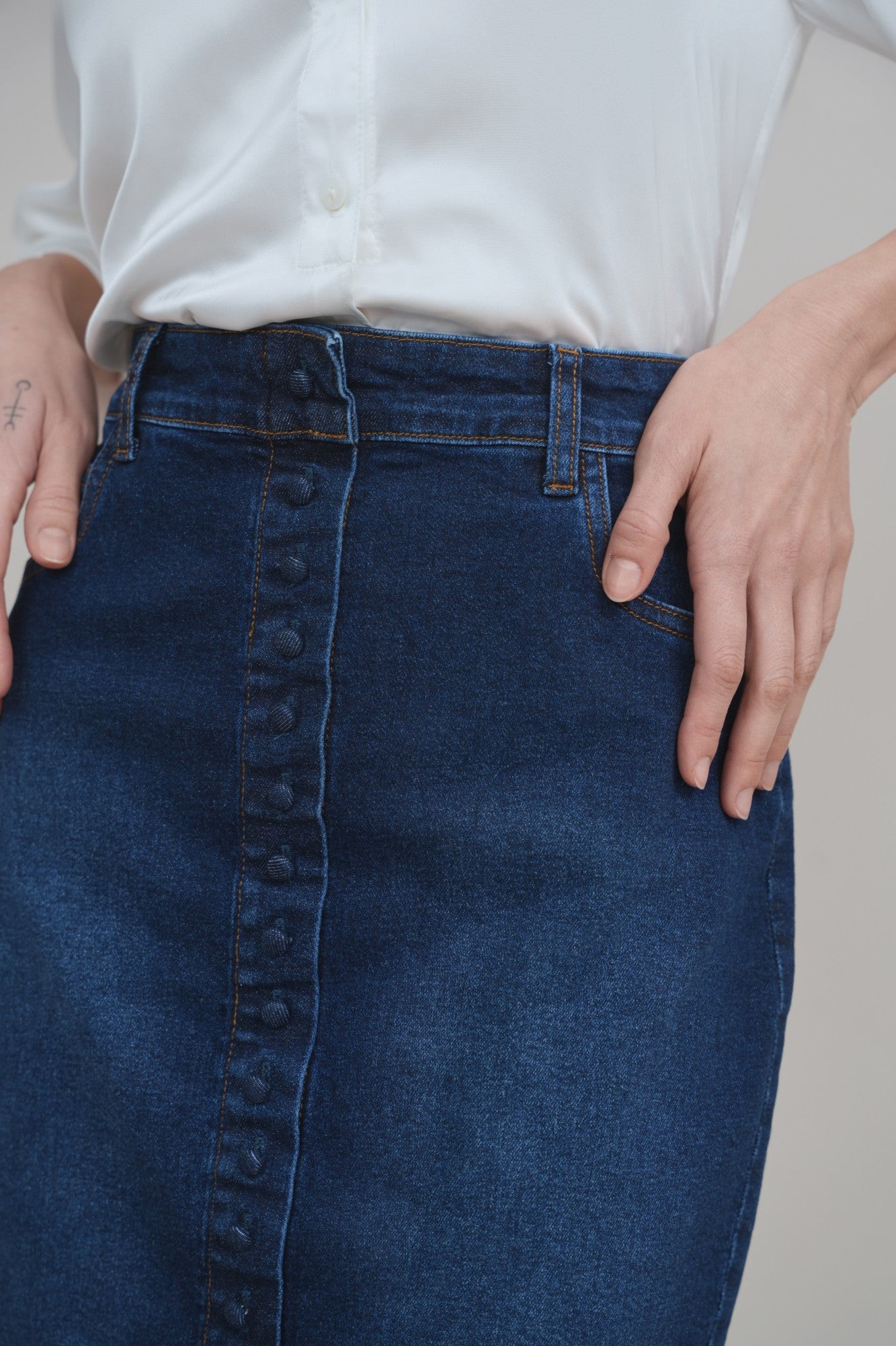 Sweeney Blue Stretch Denim Skirt