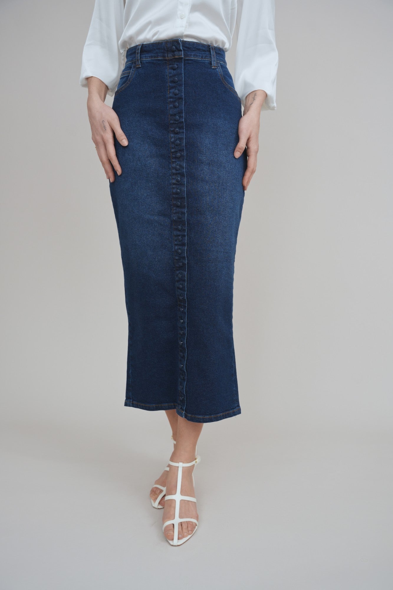 Sweeney Blue Stretch Denim Skirt