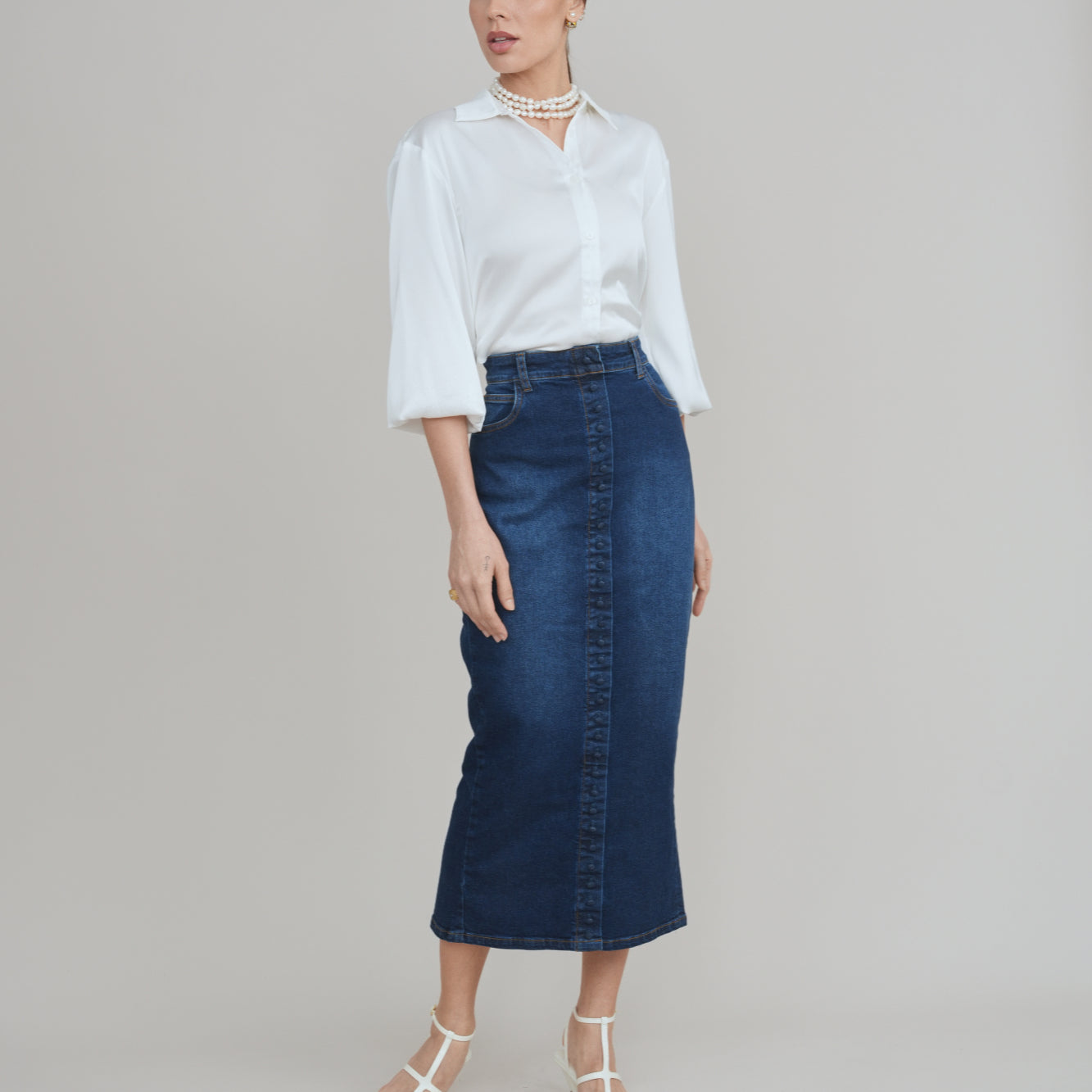 Sweeney Blue Stretch Denim Skirt