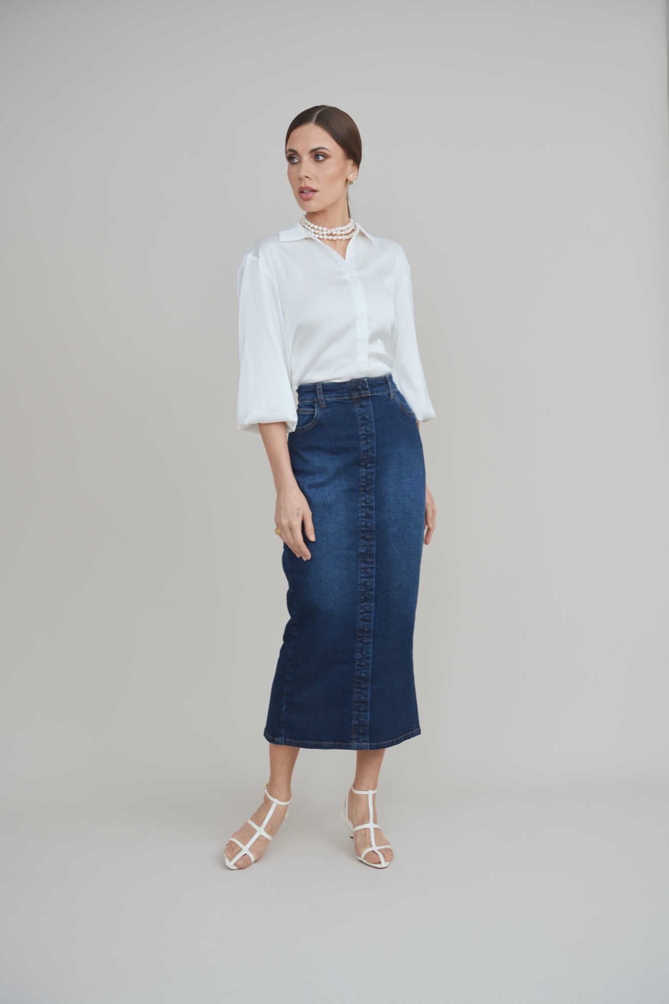 Sweeney Blue Stretch Denim Skirt