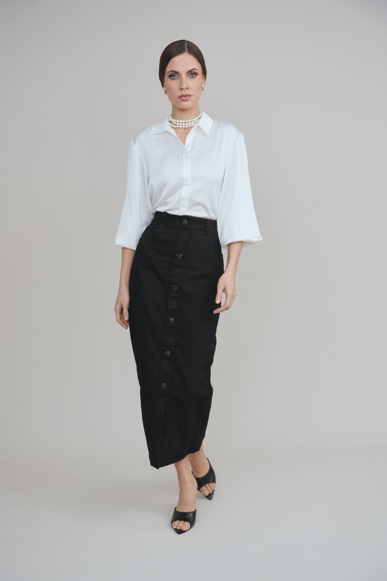 Black Diamond Stretch Denim Skirt