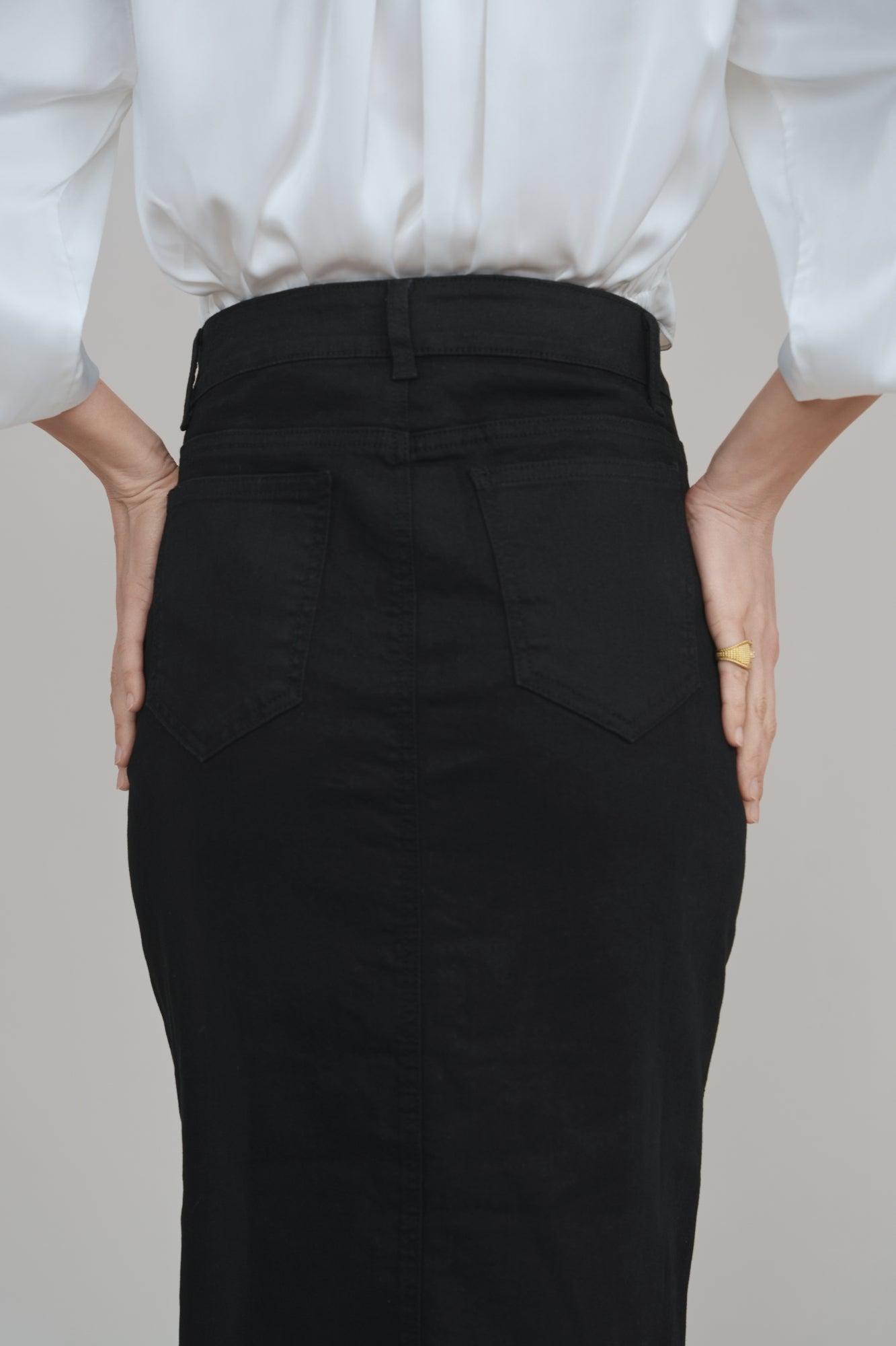 Black Diamond Stretch Denim Skirt