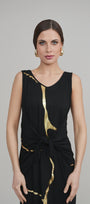 Black & Gold Kintsugi Sleeveless 3-Way Maxi