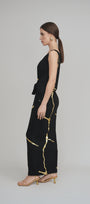 Black & Gold Kintsugi Sleeveless 3-Way Maxi