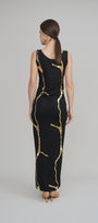 Black & Gold Kintsugi Sleeveless 3-Way Maxi