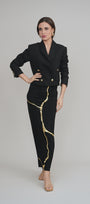 Black & Gold Kintsugi Sleeveless 3-Way Maxi