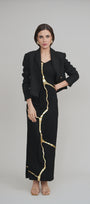 Black & Gold Kintsugi Sleeveless 3-Way Maxi