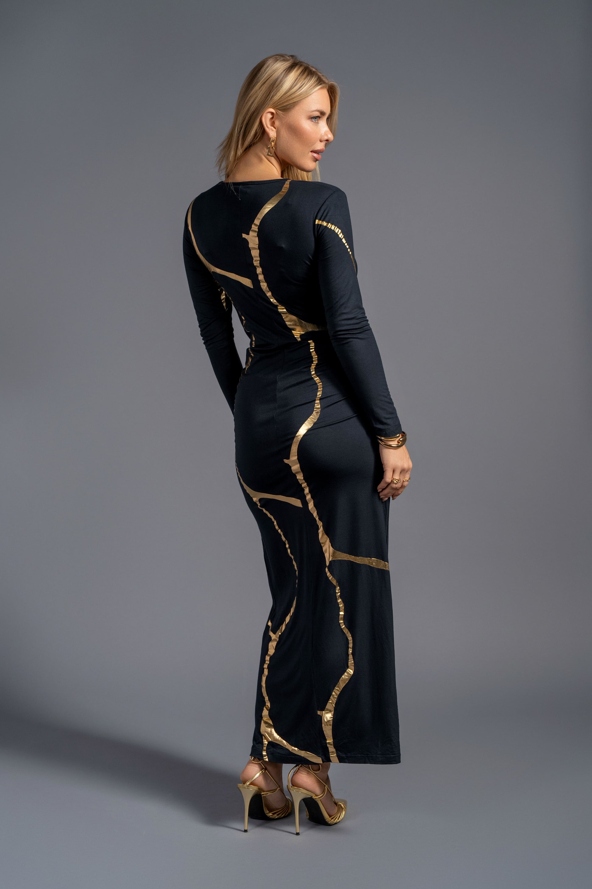 Charcoal Indigo Kintsugi 3 Way Maxi