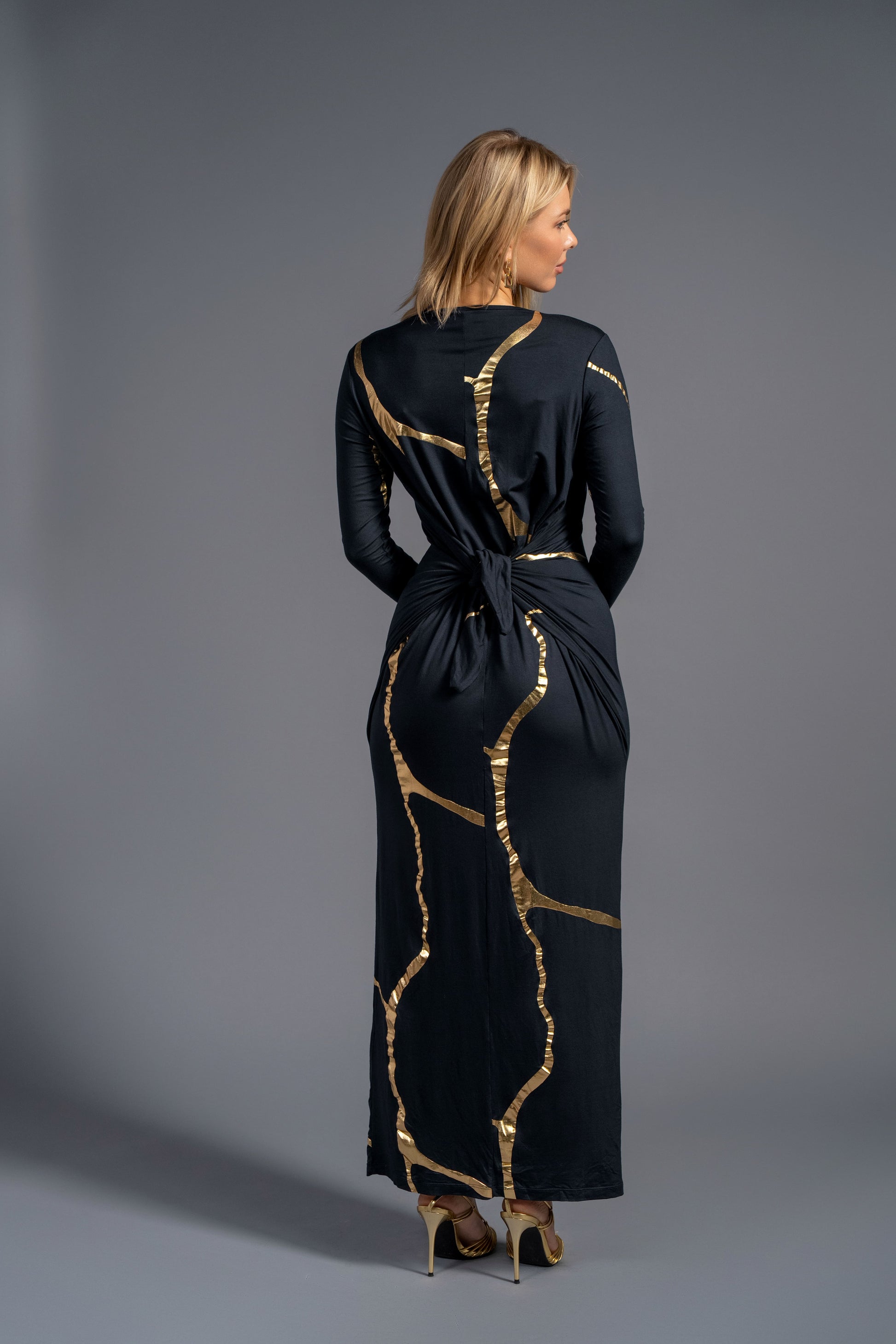 Charcoal Indigo Kintsugi 3 Way Maxi