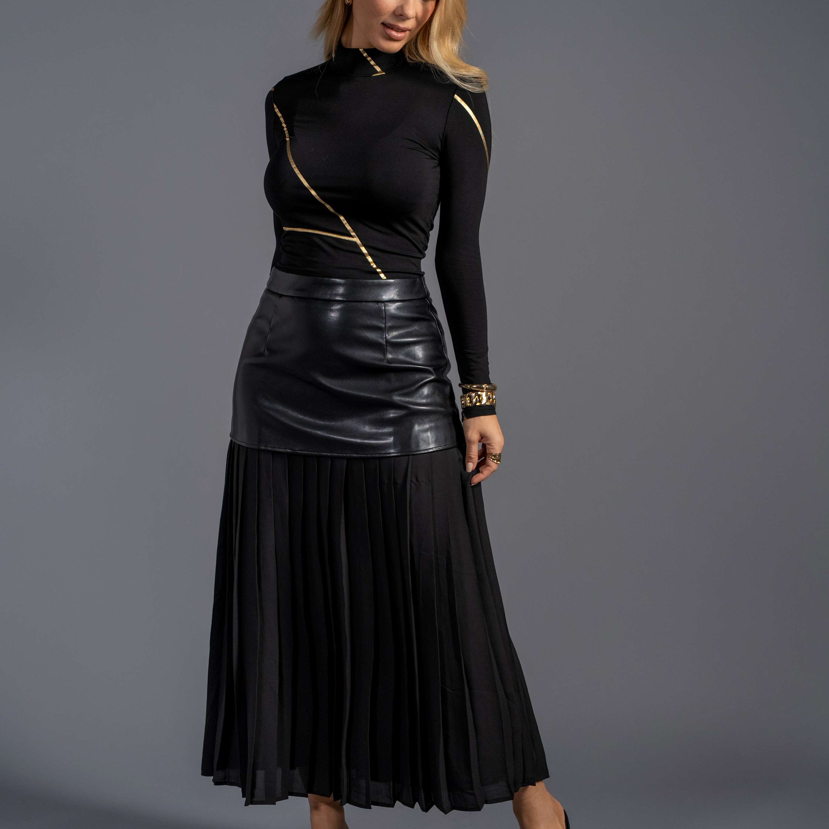 Rebel Romance 50/50 Leather Skirt