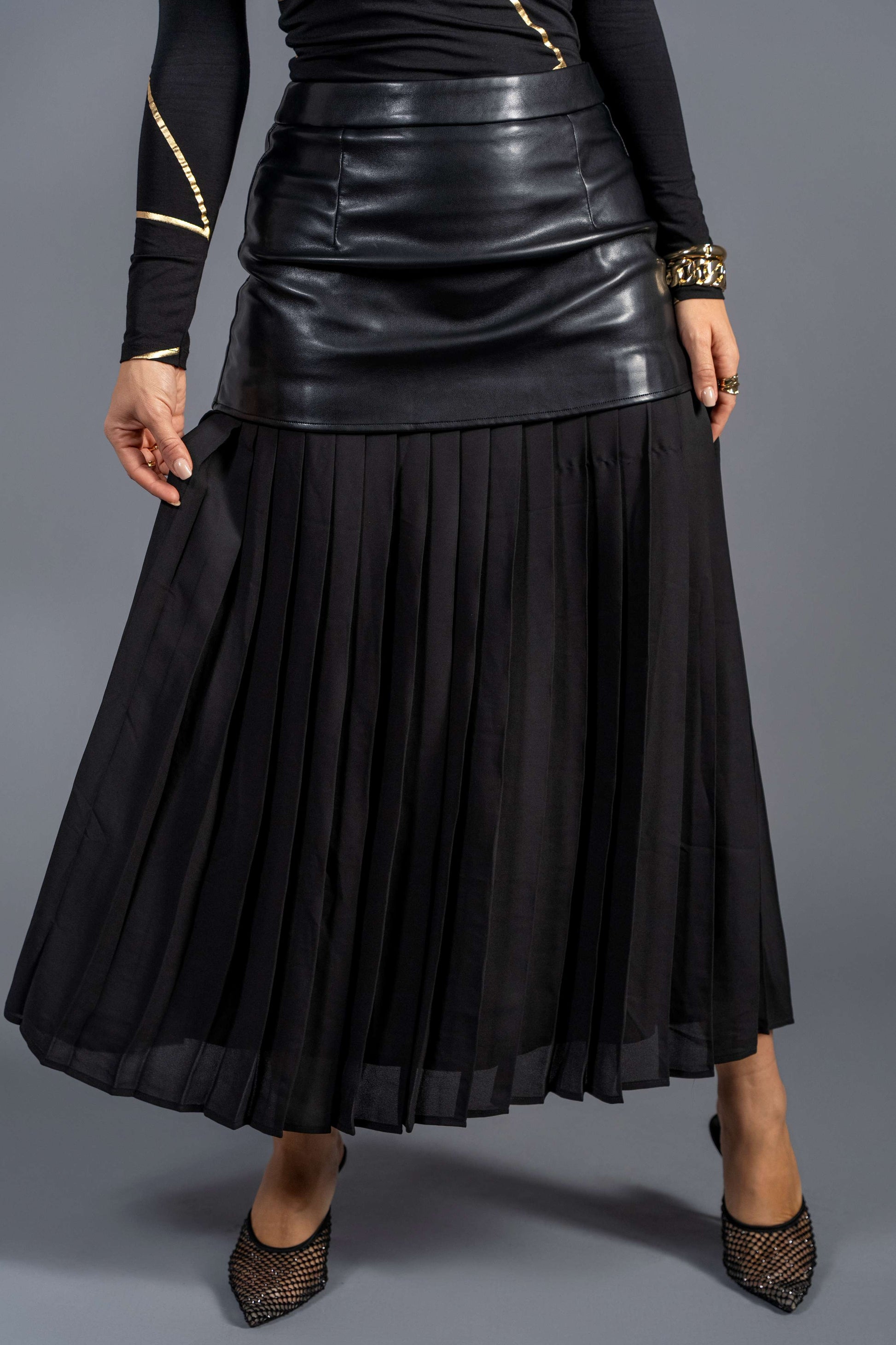 Rebel Romance 50/50 Leather Skirt